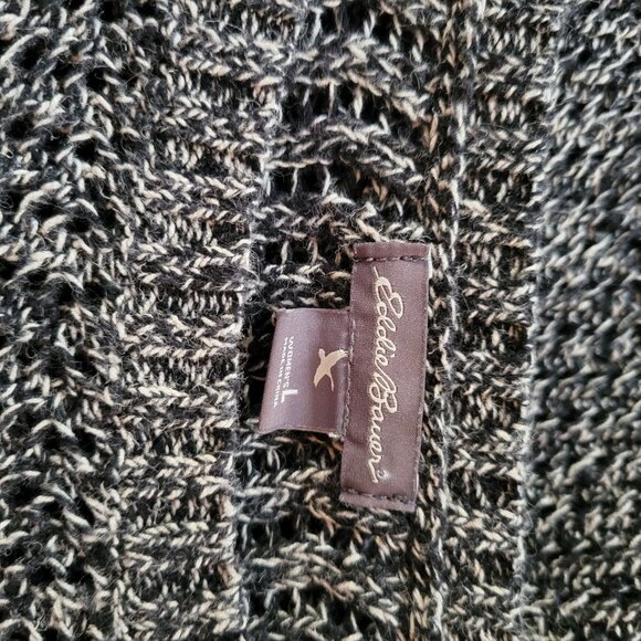 Eddie Bauer Womens Black & White Textured Knit Sweater Size L - Picture 3 of 5